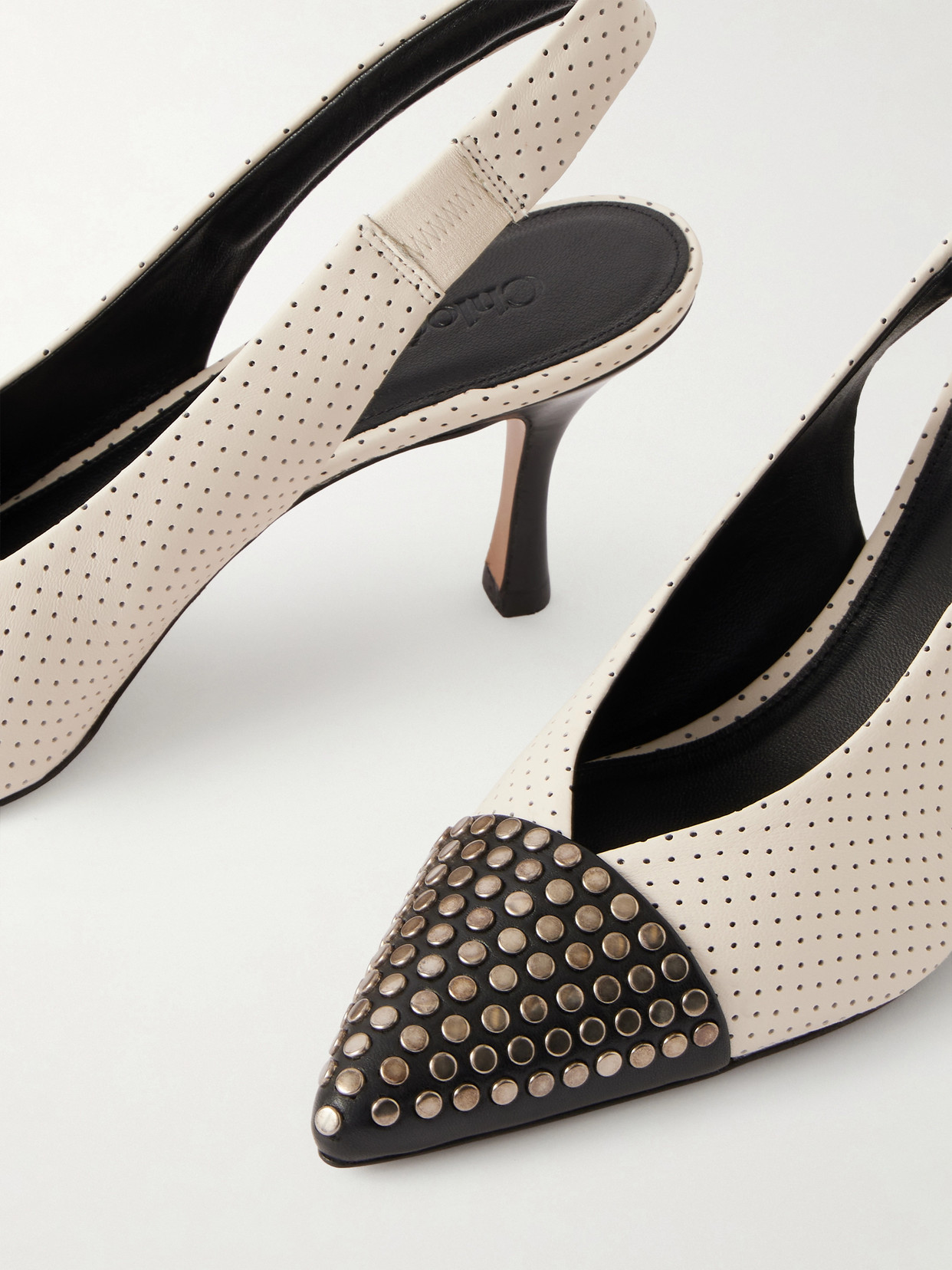 Chloé - Alba Studded Perforated Slingback