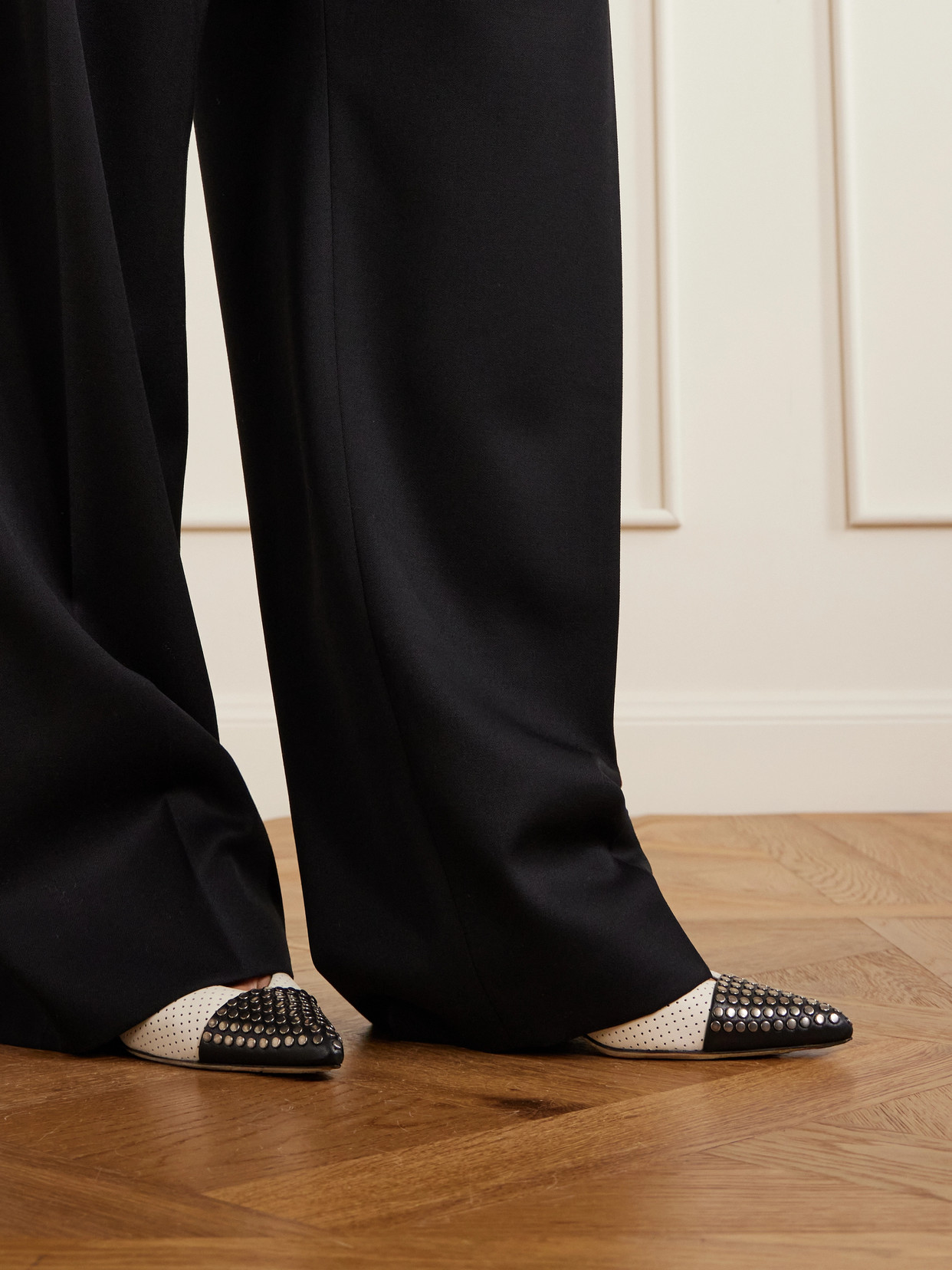 Chloé - Alba Studded Perforated Slingback
