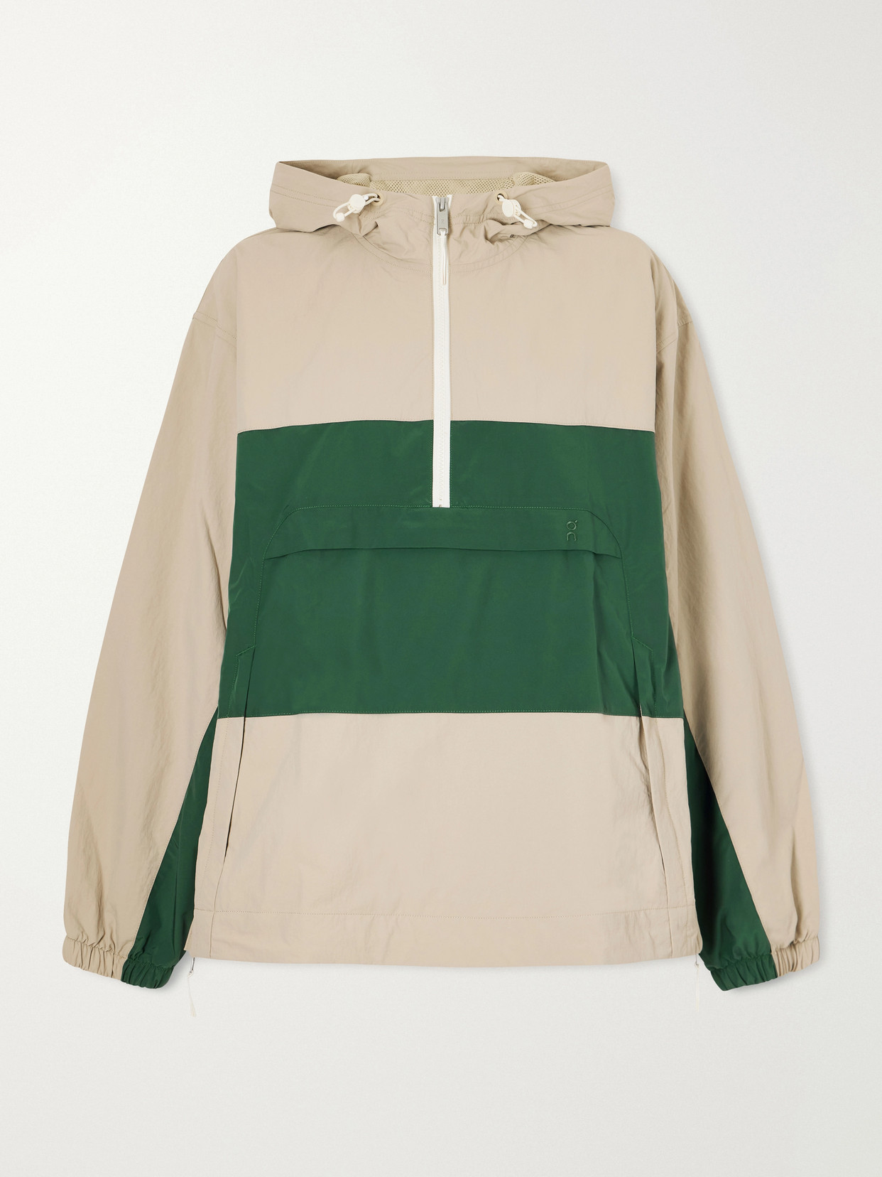 ON - Hooded Color-block Recycled Shell Jacket - Camel