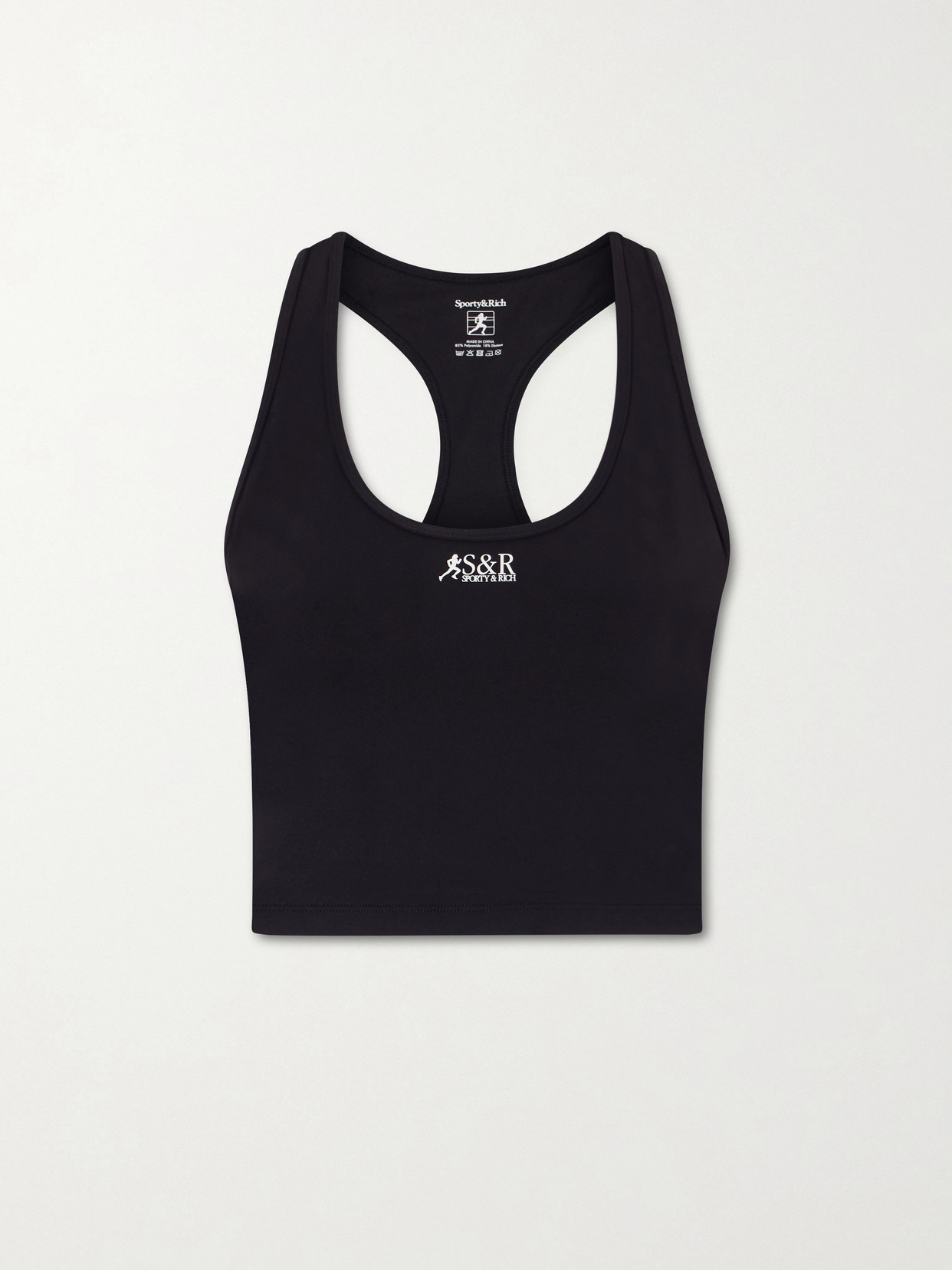 Sporty And Rich Runner Sports Tech-jersey Cropped Tank Top In Blue