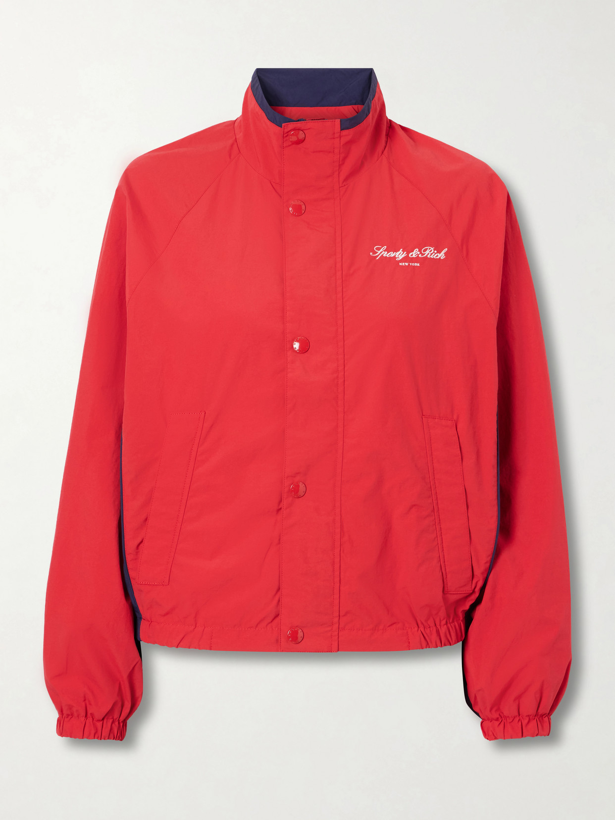 Sporty And Rich Logo-embroidered Shell Jacket In Red