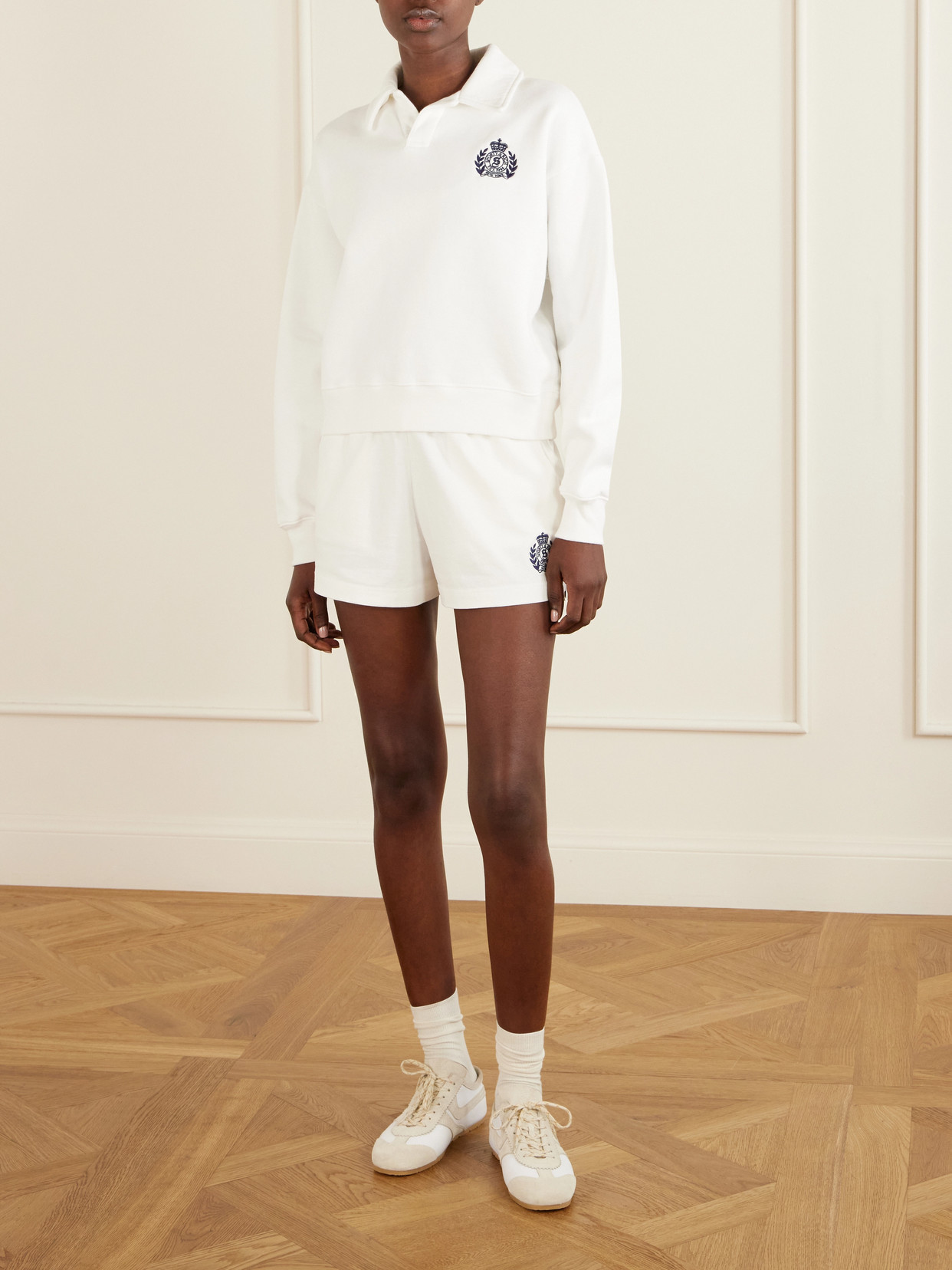 Ribbed-Detail Cotton Sweatshirt