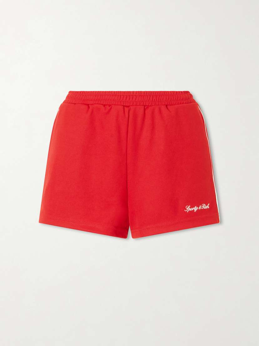 Sporty & Rich Logo-embroidered Jersey Shorts