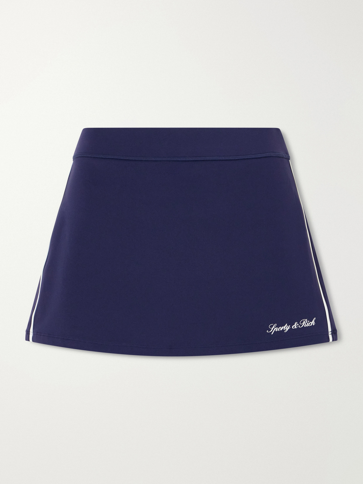 Sporty And Rich Striped Jersey Tennis Skirt In Blue