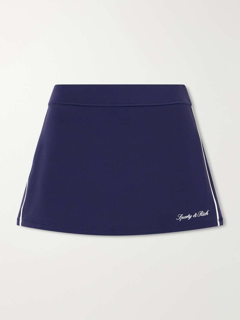 Sporty & Rich Striped Jersey Tennis Skirt