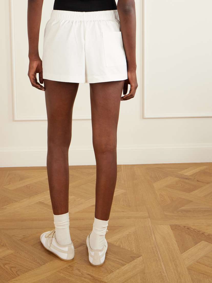 Sporty & Rich Logo-embroidered Cotton Shorts | Thumbnail 4 Sporty & Rich Logo-embroidered Cotton Shorts | Thumbnail 4
