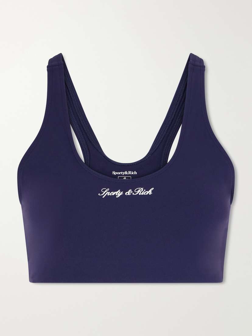 Sporty & Rich Logo-appliquéd Stretch Sports Bra