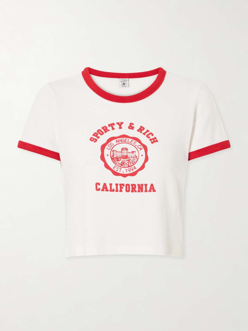 Sporty & Rich Printed Cotton-jersey T-shirt