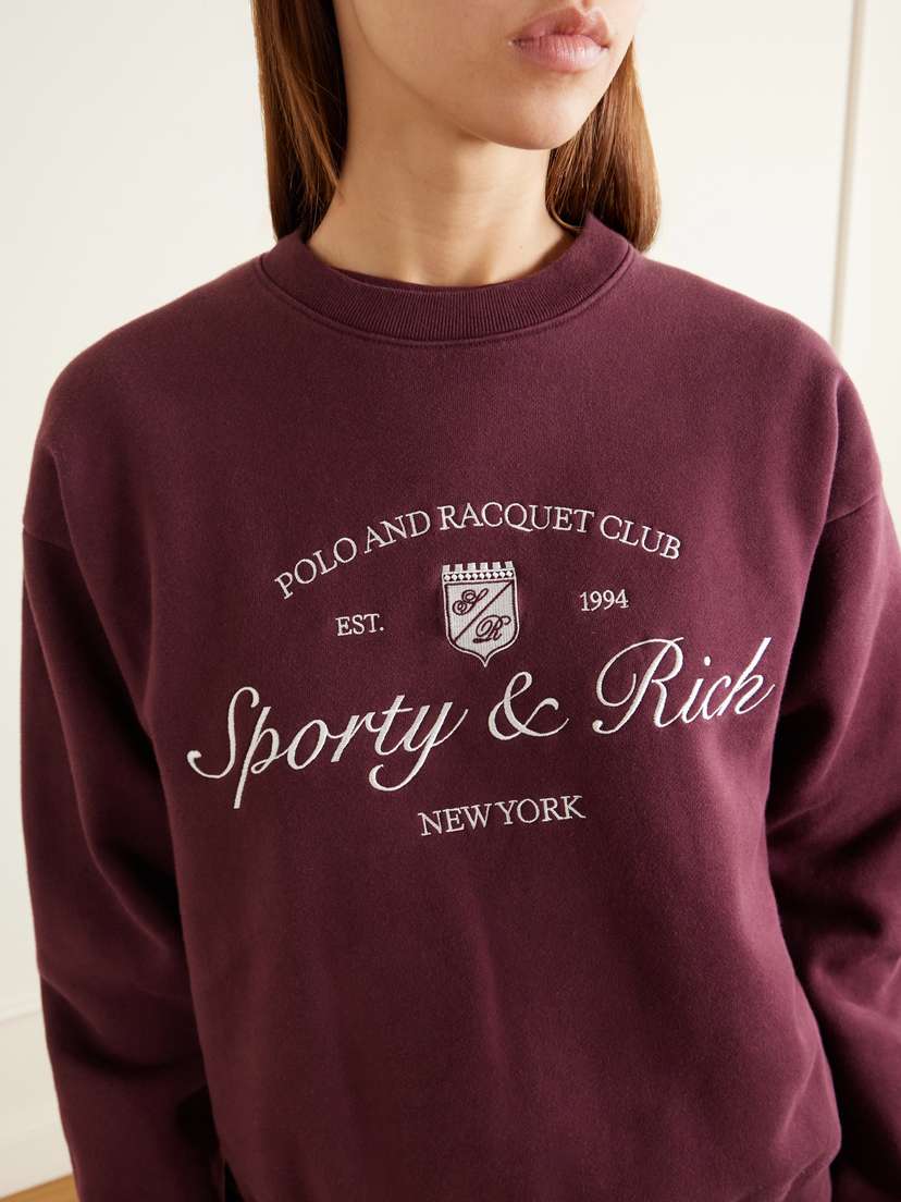 Sporty & Rich Syracuse Embroidered Cotton-jersey Sweater | Thumbnail 5 Sporty & Rich Syracuse Embroidered Cotton-jersey Sweater | Thumbnail 5
