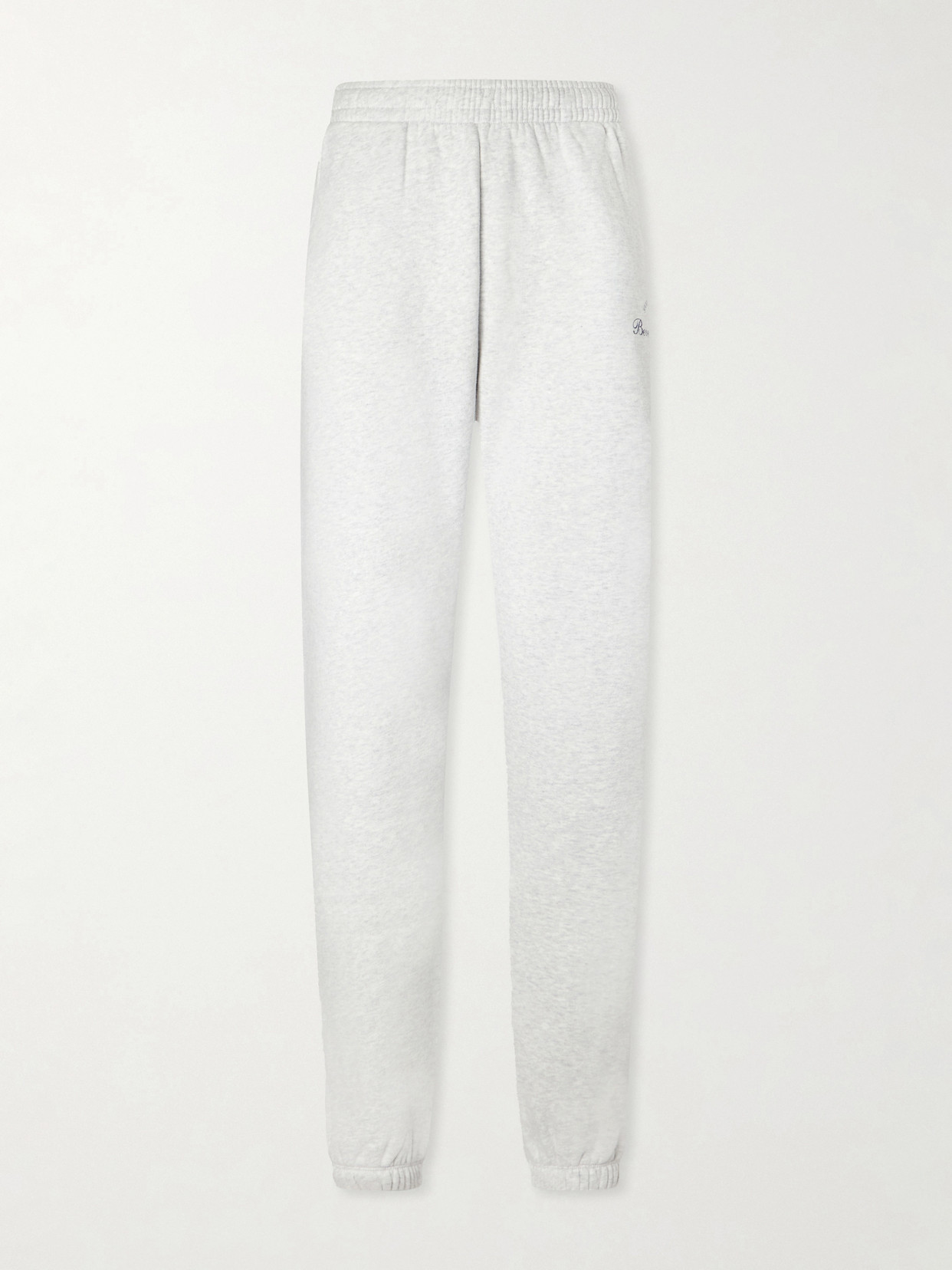 Sporty And Rich Beverly Script Cotton-jersey Track Pants In Gray