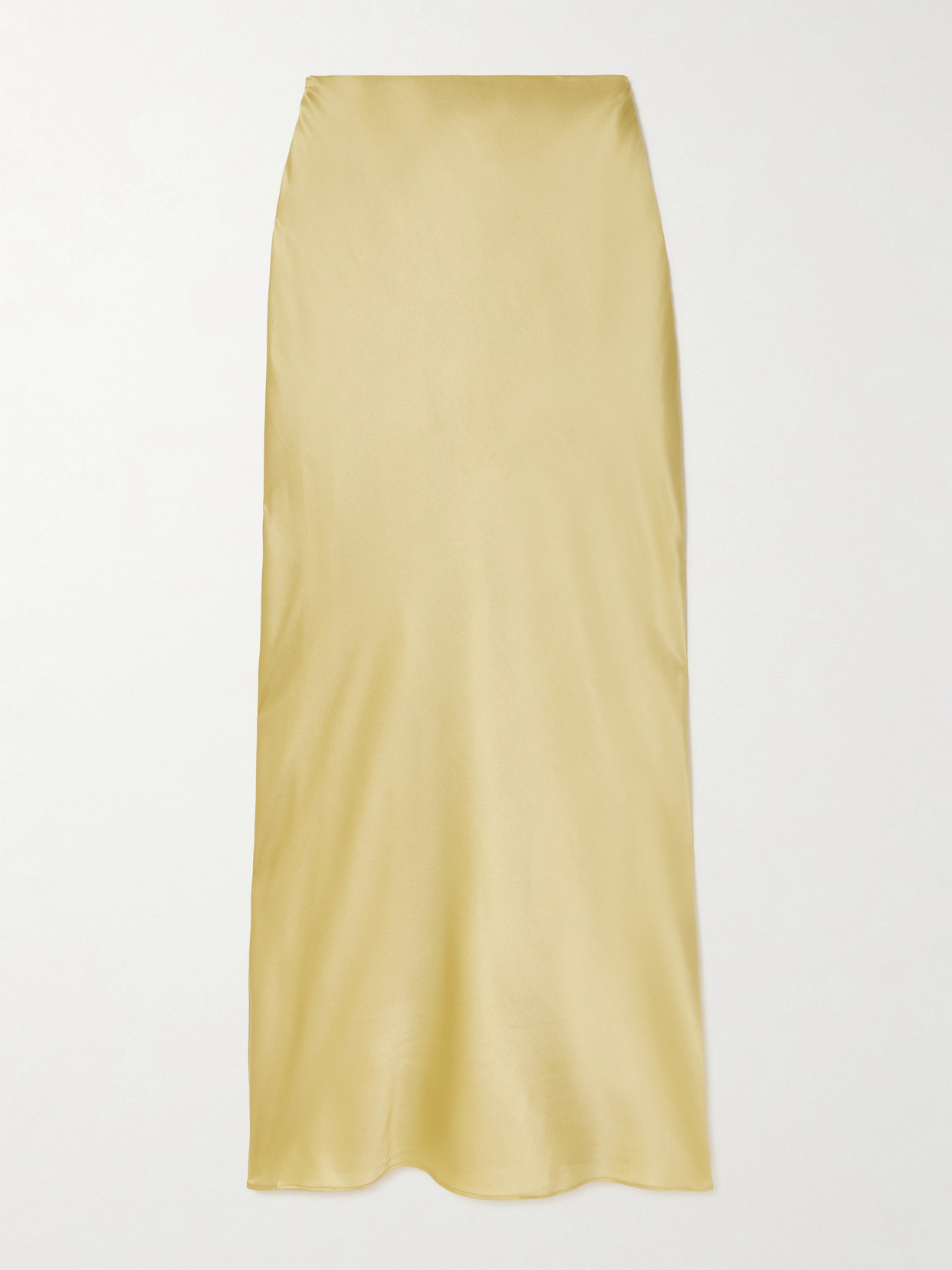 Cult Gaia Chantel Silk-blend Satin Maxi Skirt In Gold