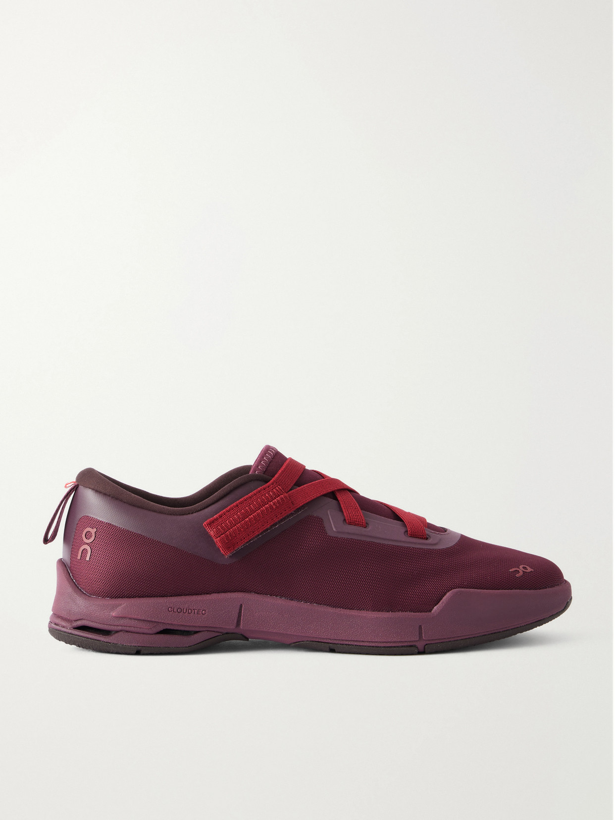 ON - + Zendaya Cloudzone Moon Rubber-trimmed Mesh Sneakers - Burgundy