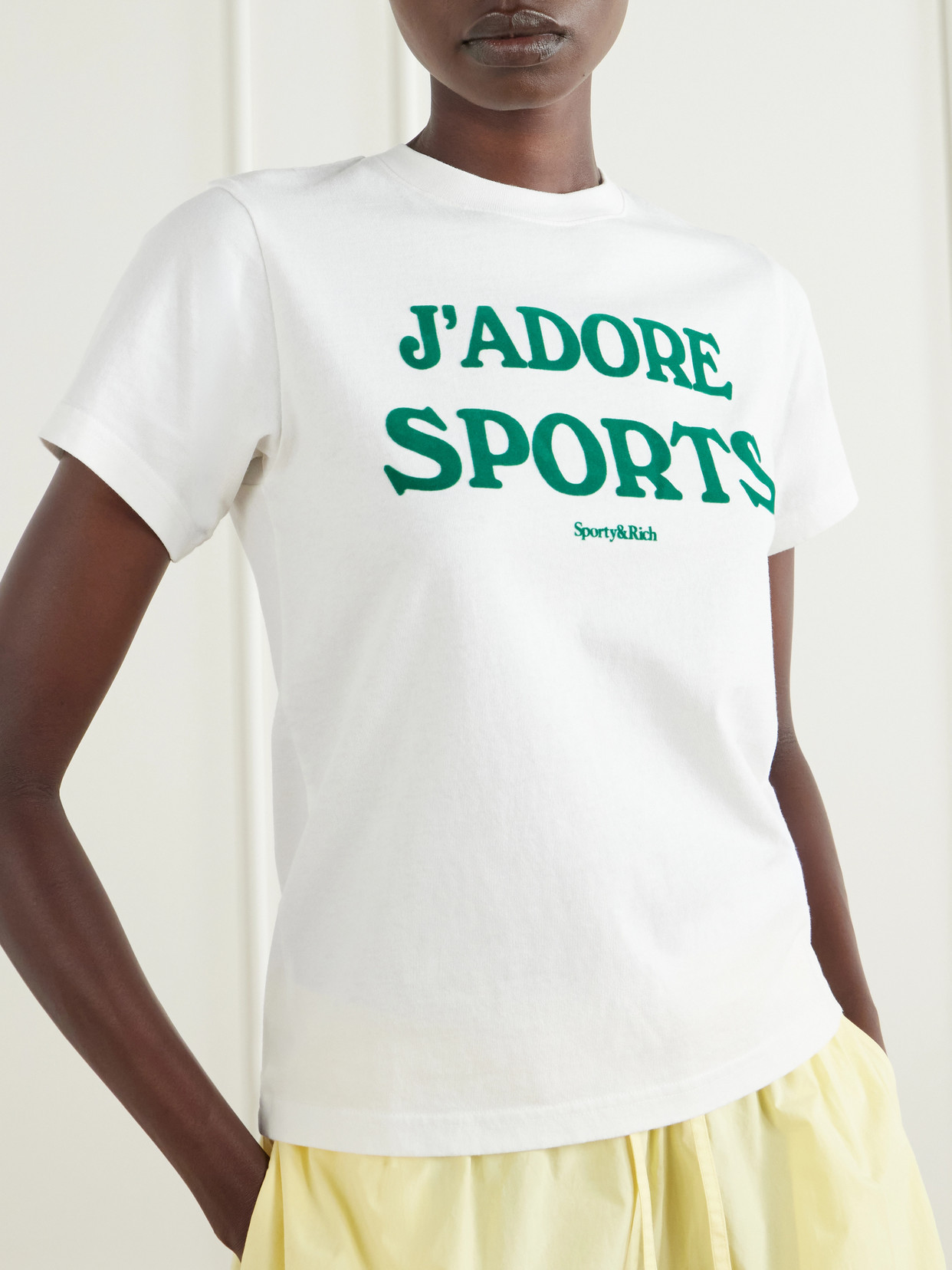 J'Adore Printed Cotton-Jersey T-Shirt