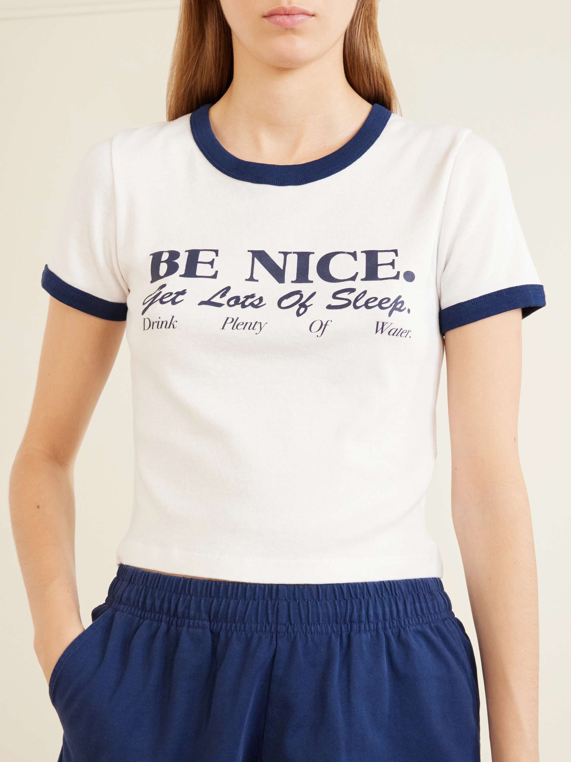 SPORTY & RICH Printed garment-dyed cotton-jersey T-shirt | NET-A