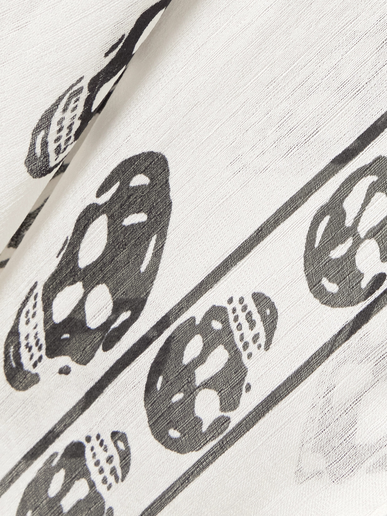 Alexander Mcqueen Printed Silk-chiffon Scarf In White