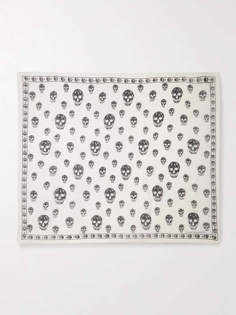 McQueen Printed Silk-chiffon Scarf