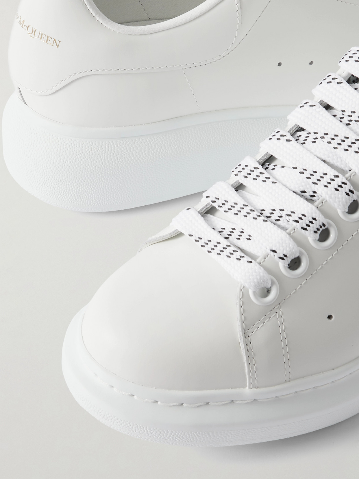 Leather Exaggerated-Sole Sneakers