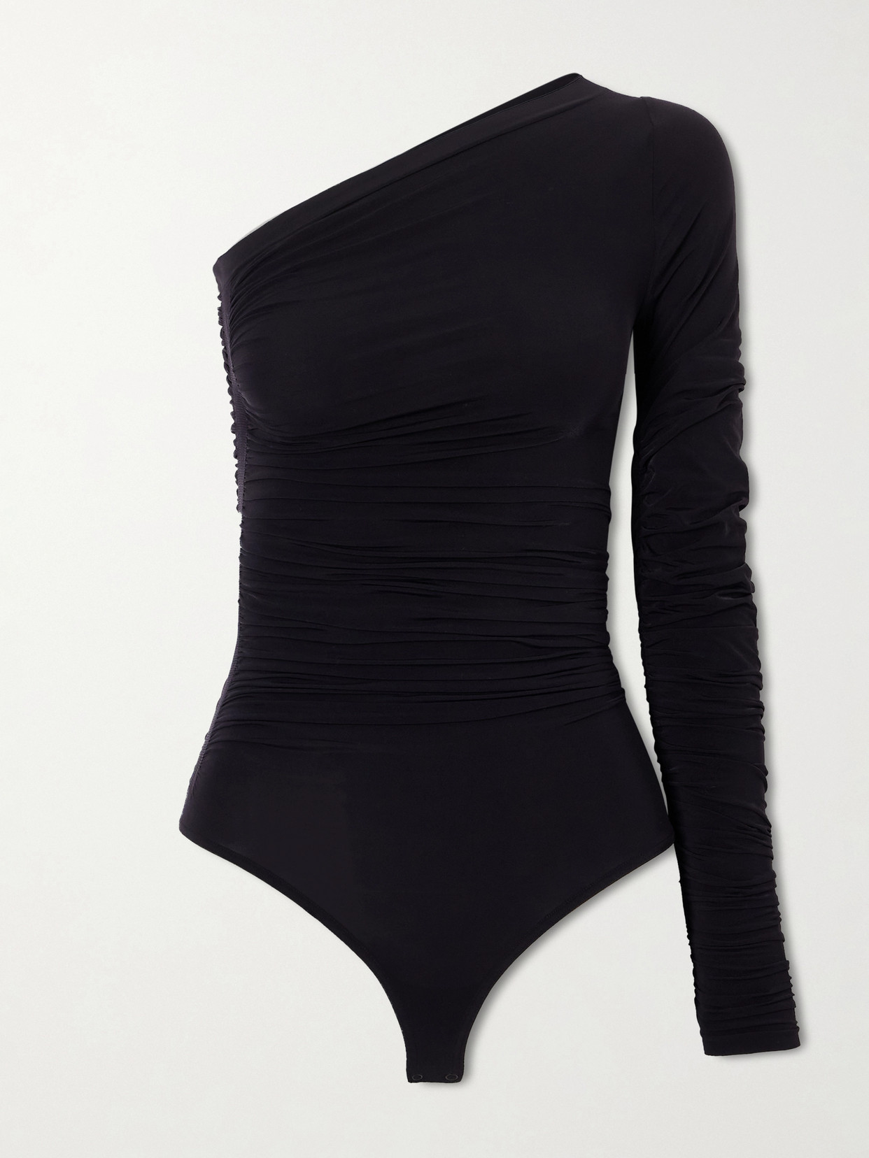 Wolford One-sleeve Stretch-jersey Bodysuit In Black