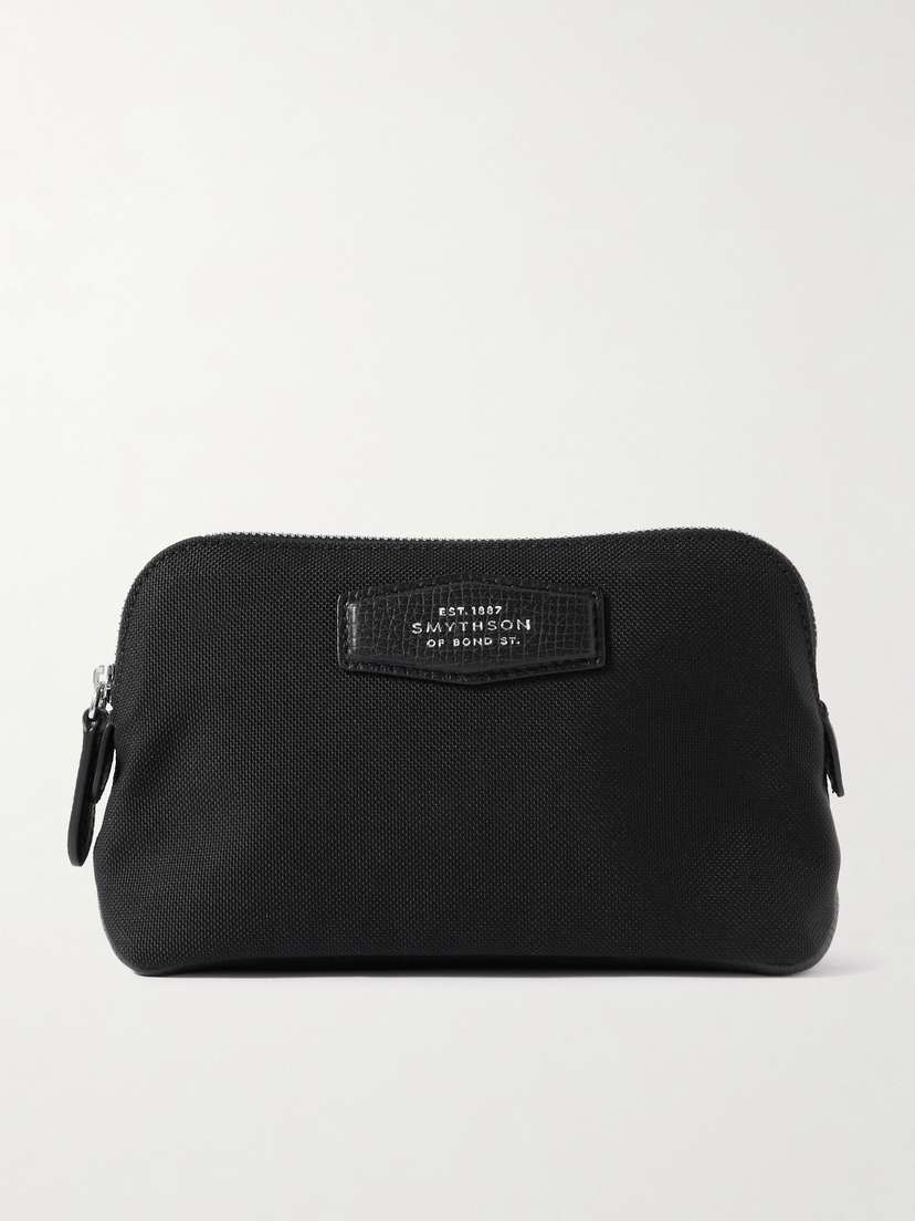 Smythson Norton Leather-trimmed Canvas Pouch