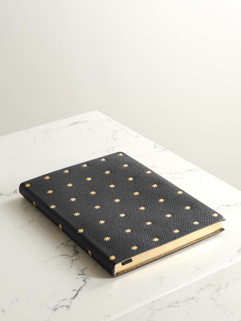 Smythson Stars Soho Panama Debossed Metallic Textured-leather Notebook | Thumbnail 4
