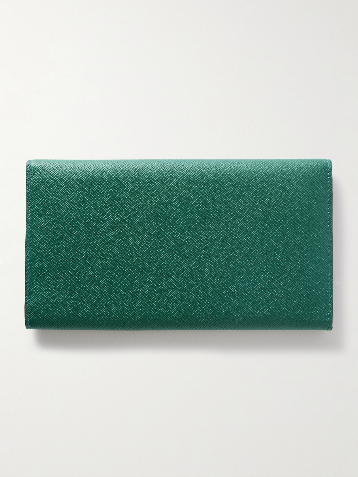 Smythson Marshall Textured-leather Travel Wallet In Green