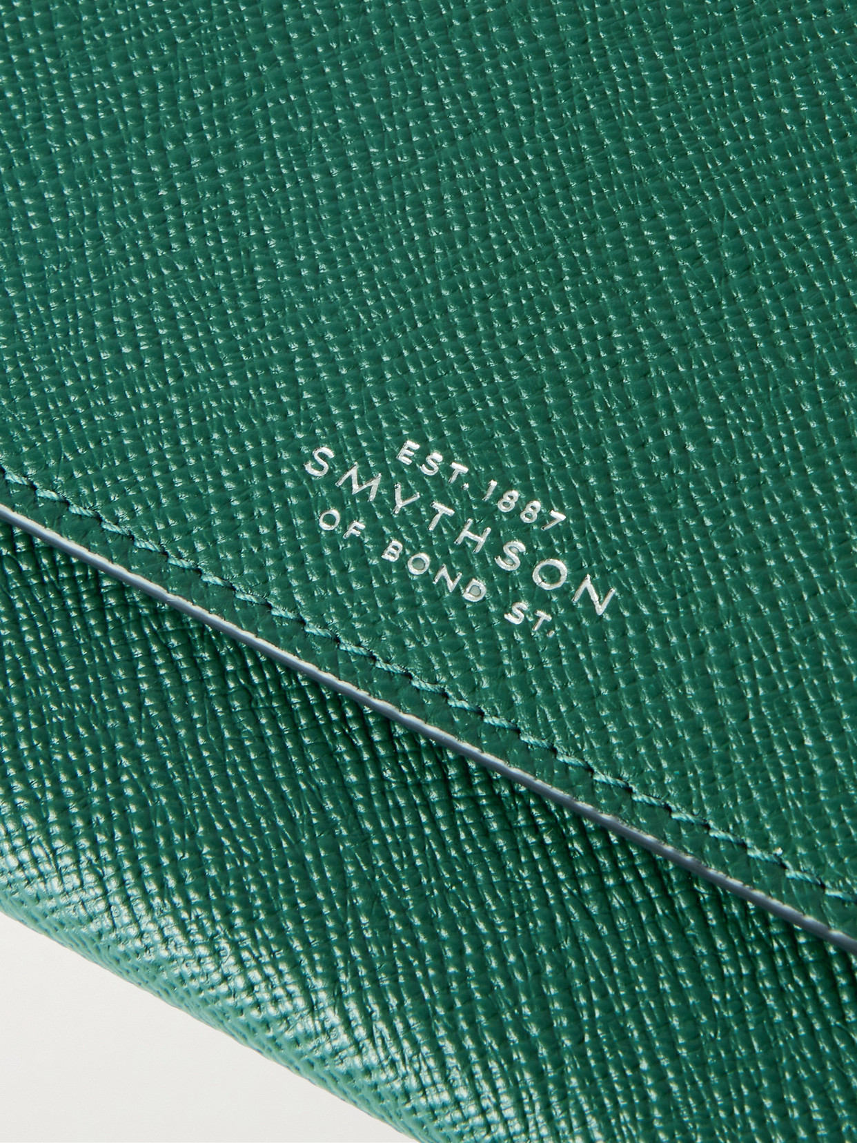 Smythson Marshall Textured-leather Travel Wallet In Green