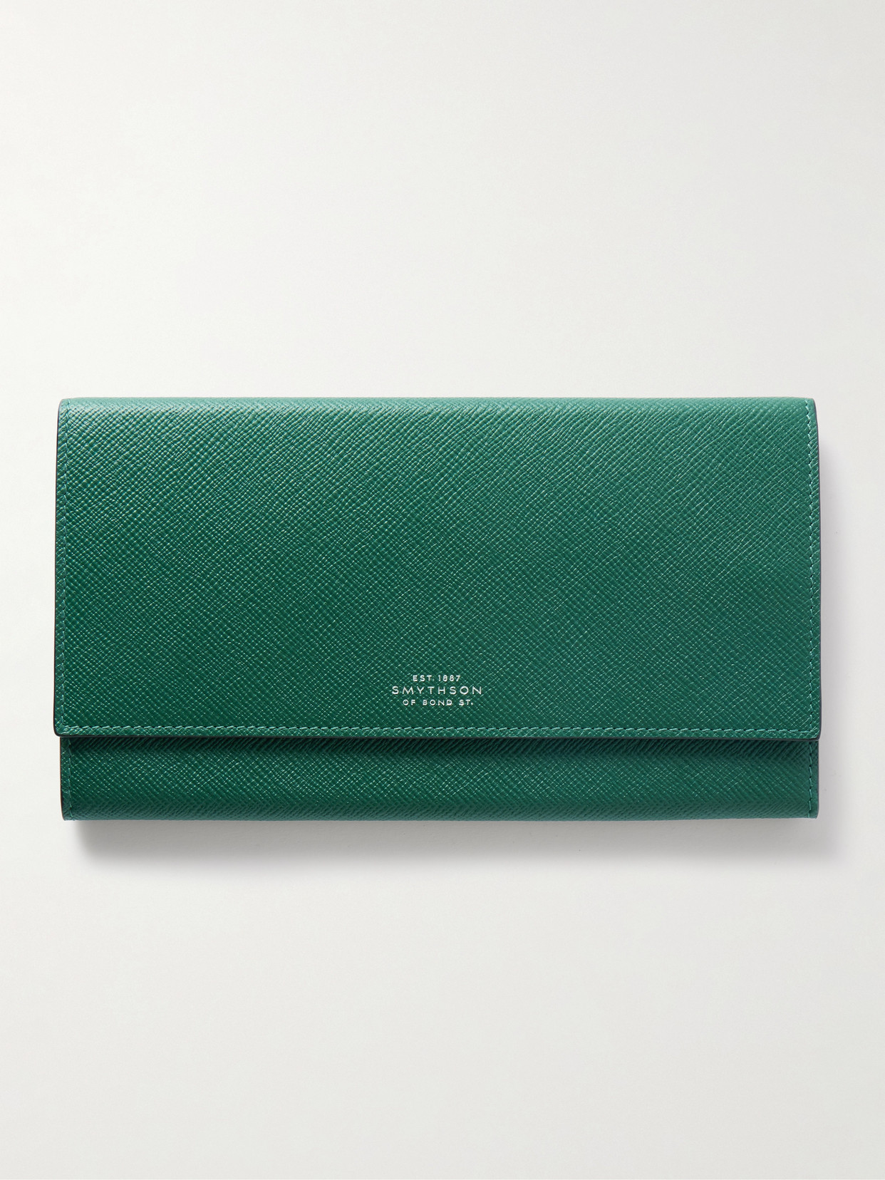 Smythson Marshall Textured-leather Travel Wallet In Green