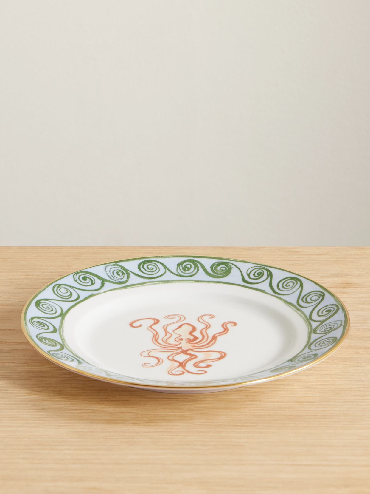 + Luke Edward Hall Il Viaggio di Nettuno gold-plated porcelain dessert plate