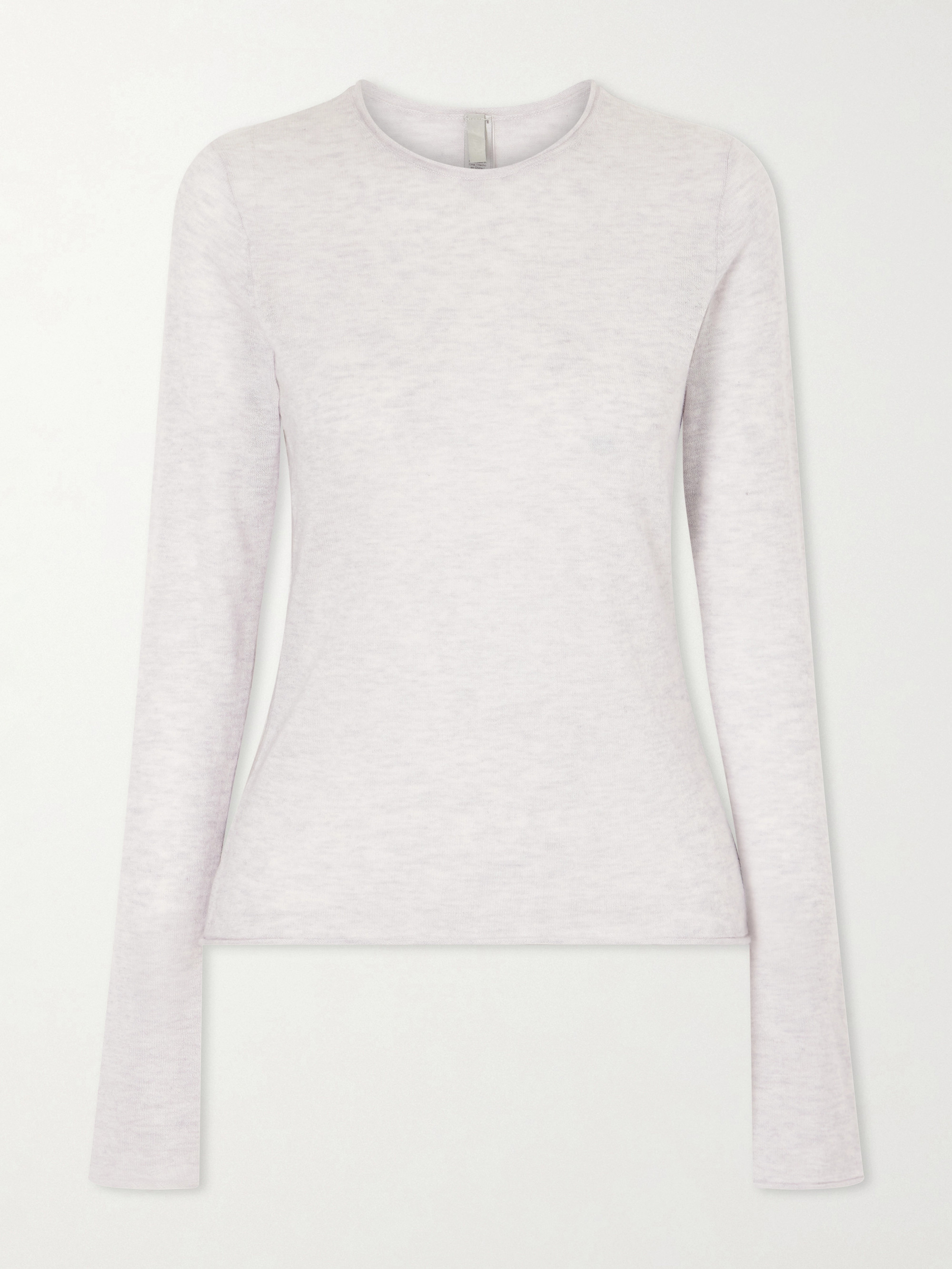 Skims Sheer cashmere knitted top - Light Heather Gray