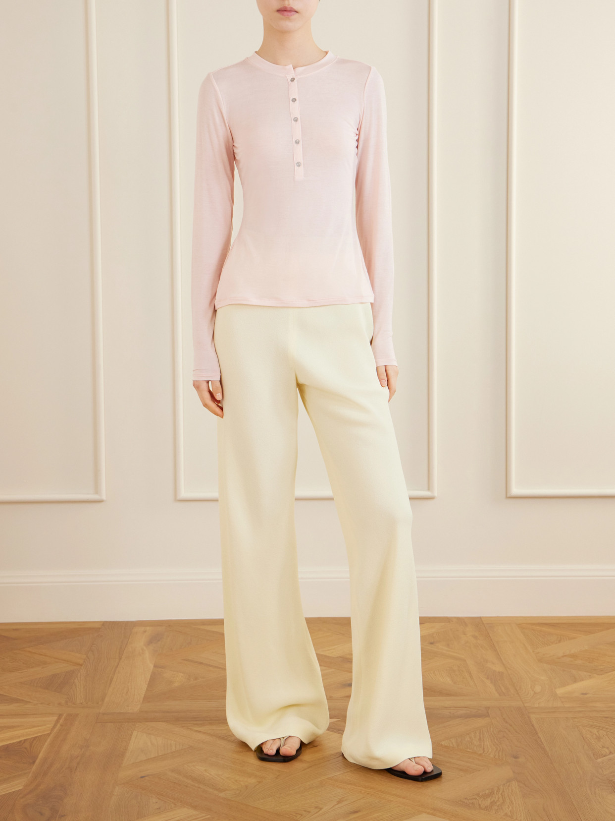 Sheer Modal-Blend Henley Top