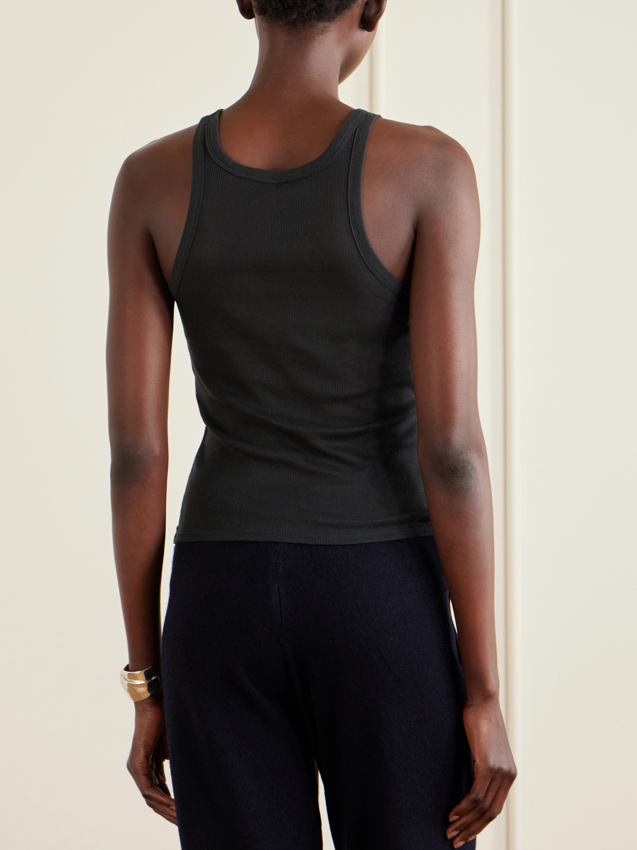 Ribbed-Knit Jersey Tank