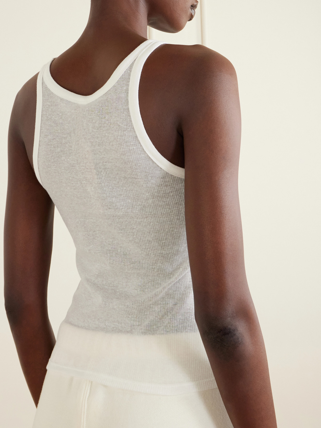 Ribbed-Knit Jersey Tank