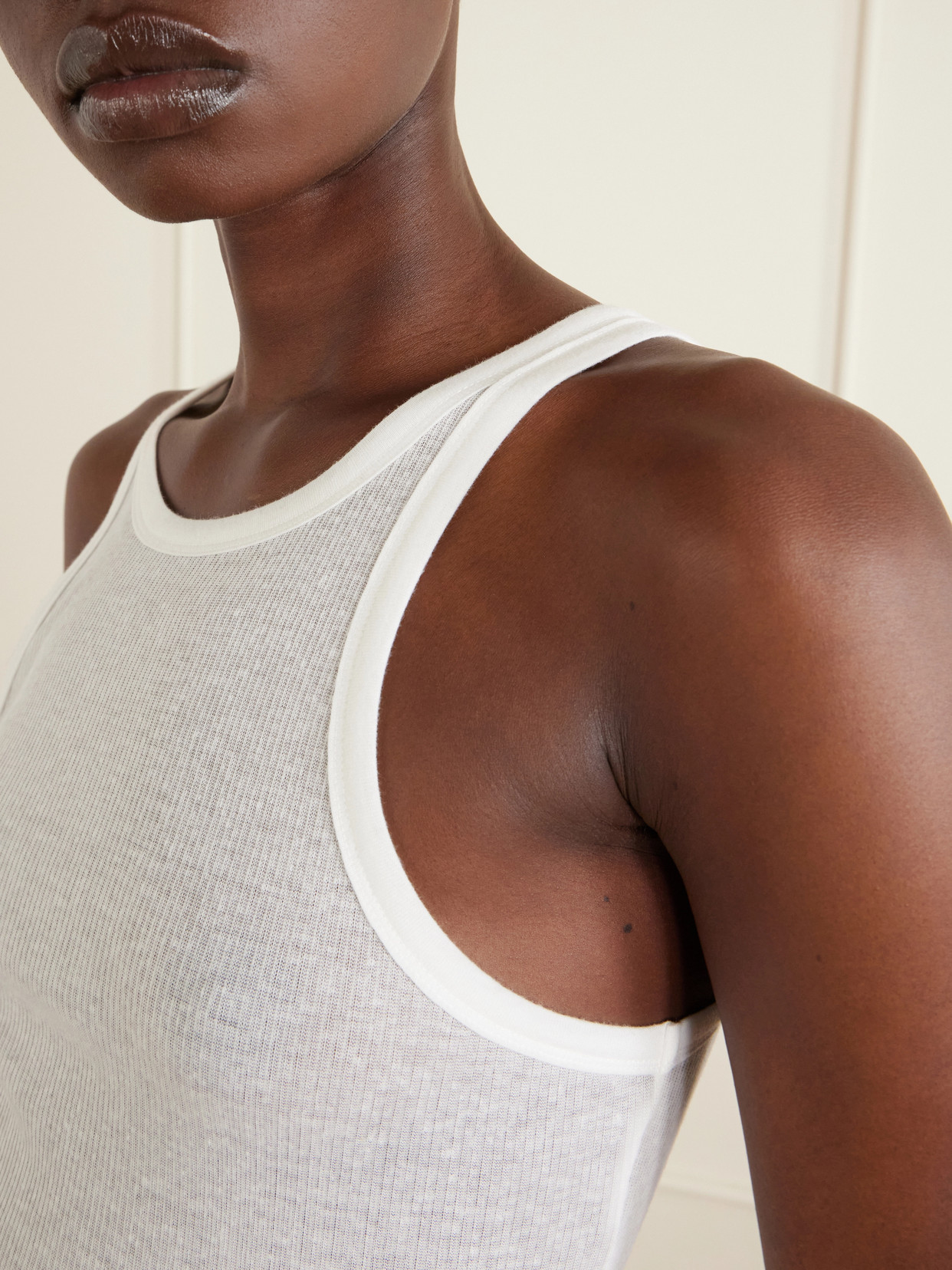 Ribbed-Knit Jersey Tank