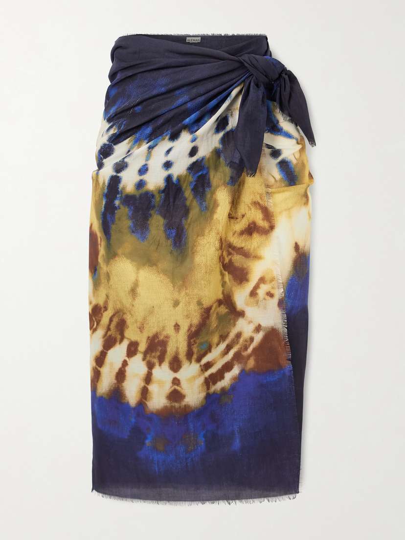 ALÉMAIS Martine Frayed Tie-dyed Organic Cotton Pareo