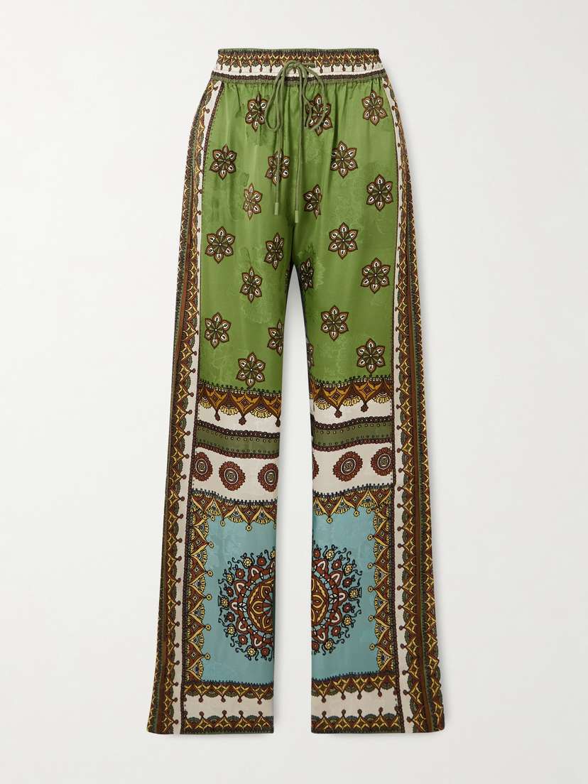 ALÉMAIS Contina Printed Jacquard Wide-leg Pants