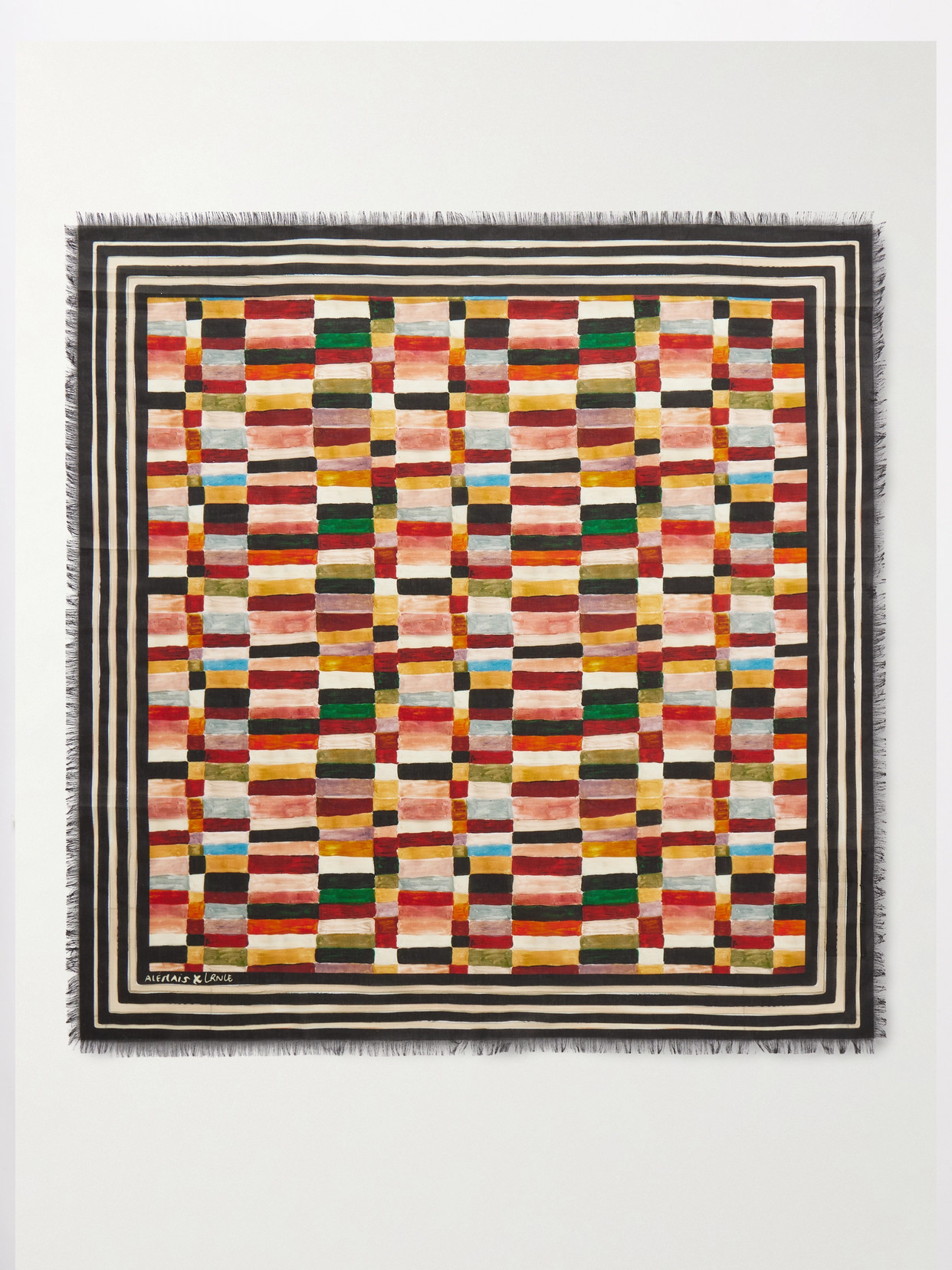 Alemais + Lrnce Printed Cotton-voile Scarf In Multi