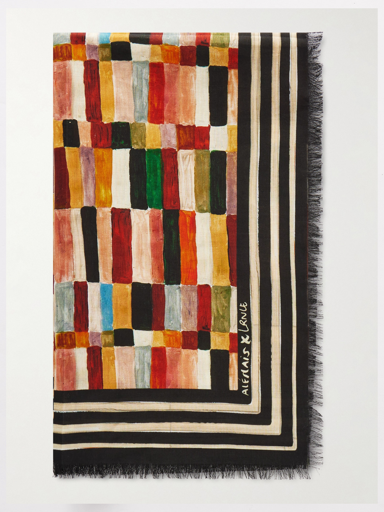 Alemais + Lrnce Printed Cotton-voile Scarf In Multi