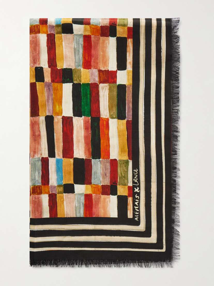 ALEMAIS + Lrnce Printed Cotton-voile Scarf