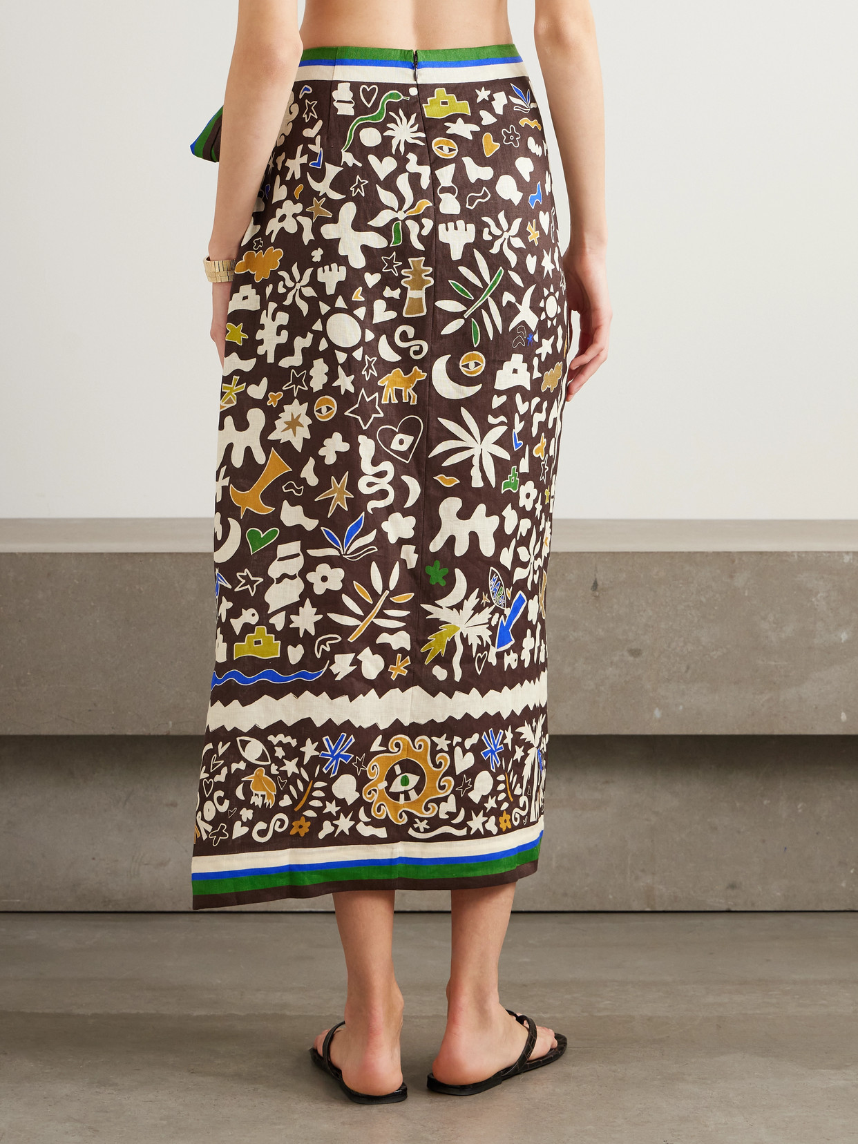 Alémais - Maroc Printed Linen Wrap Skirt