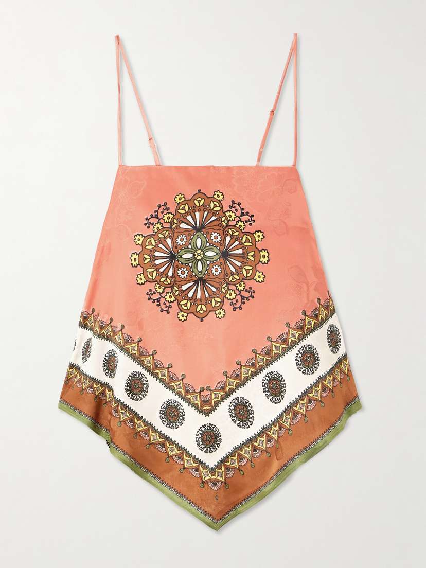 ALÉMAIS Contina Printed Satin-jacquard Top