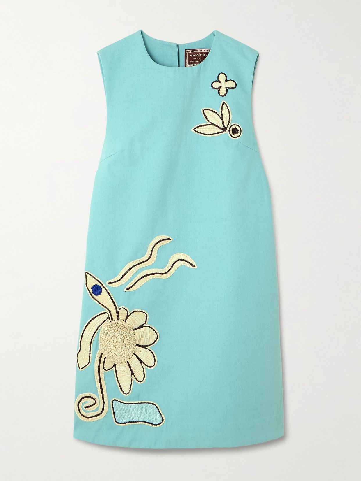 Azar embroidered cotton-canvas mini dress