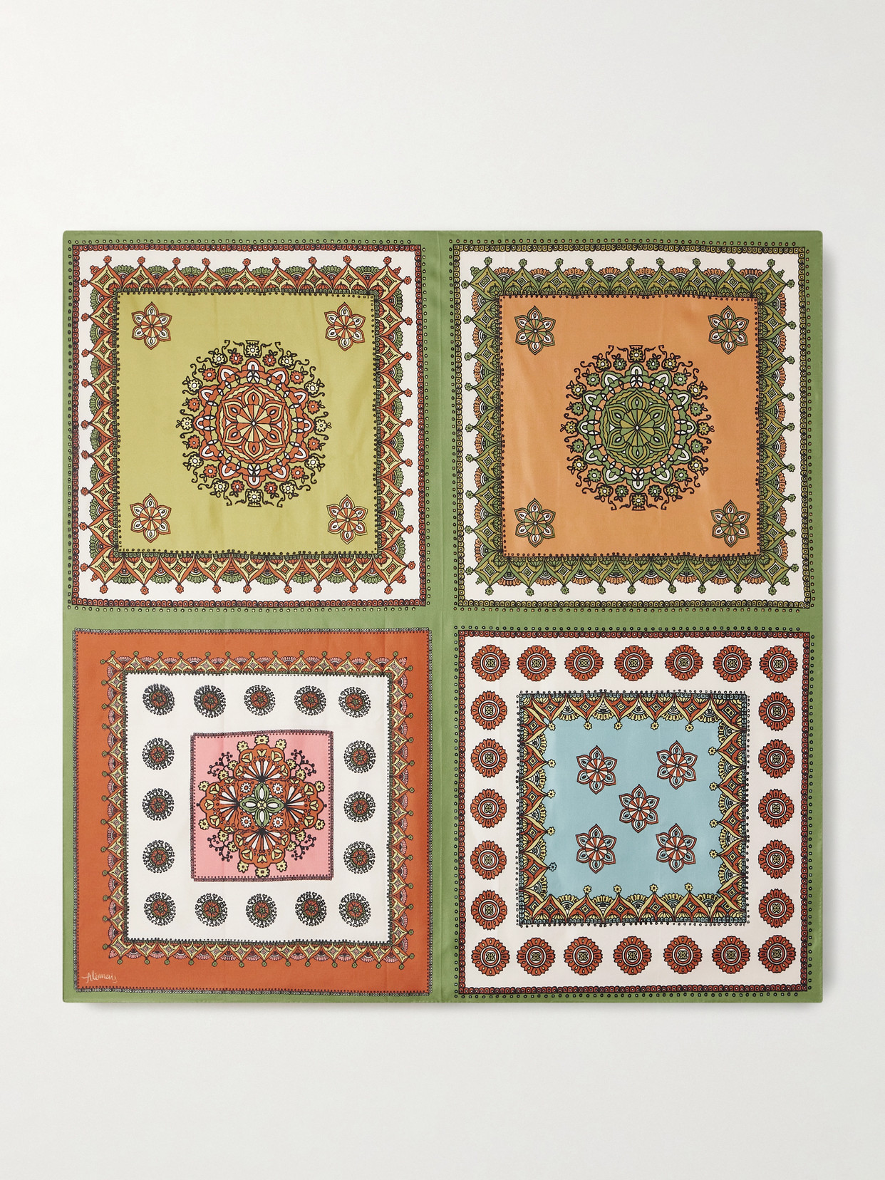 Alemais Printed Silk-twill Scarf In Multi