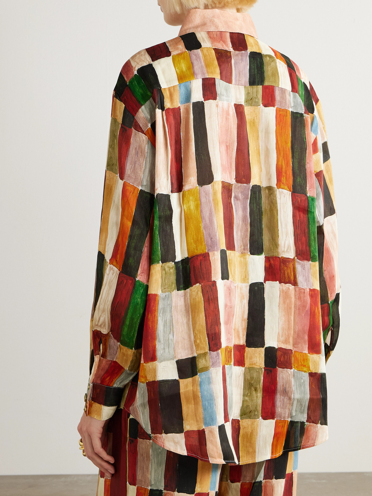 Alémais - + Lrnce Majorelle Printed Linen And Silk-Blend Shirt