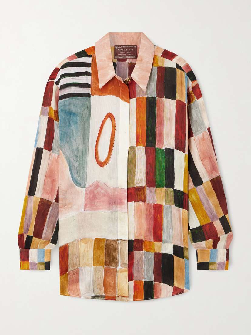 ALÉMAIS + Lrnce Majorelle Printed Linen And Silk-blend Shirt