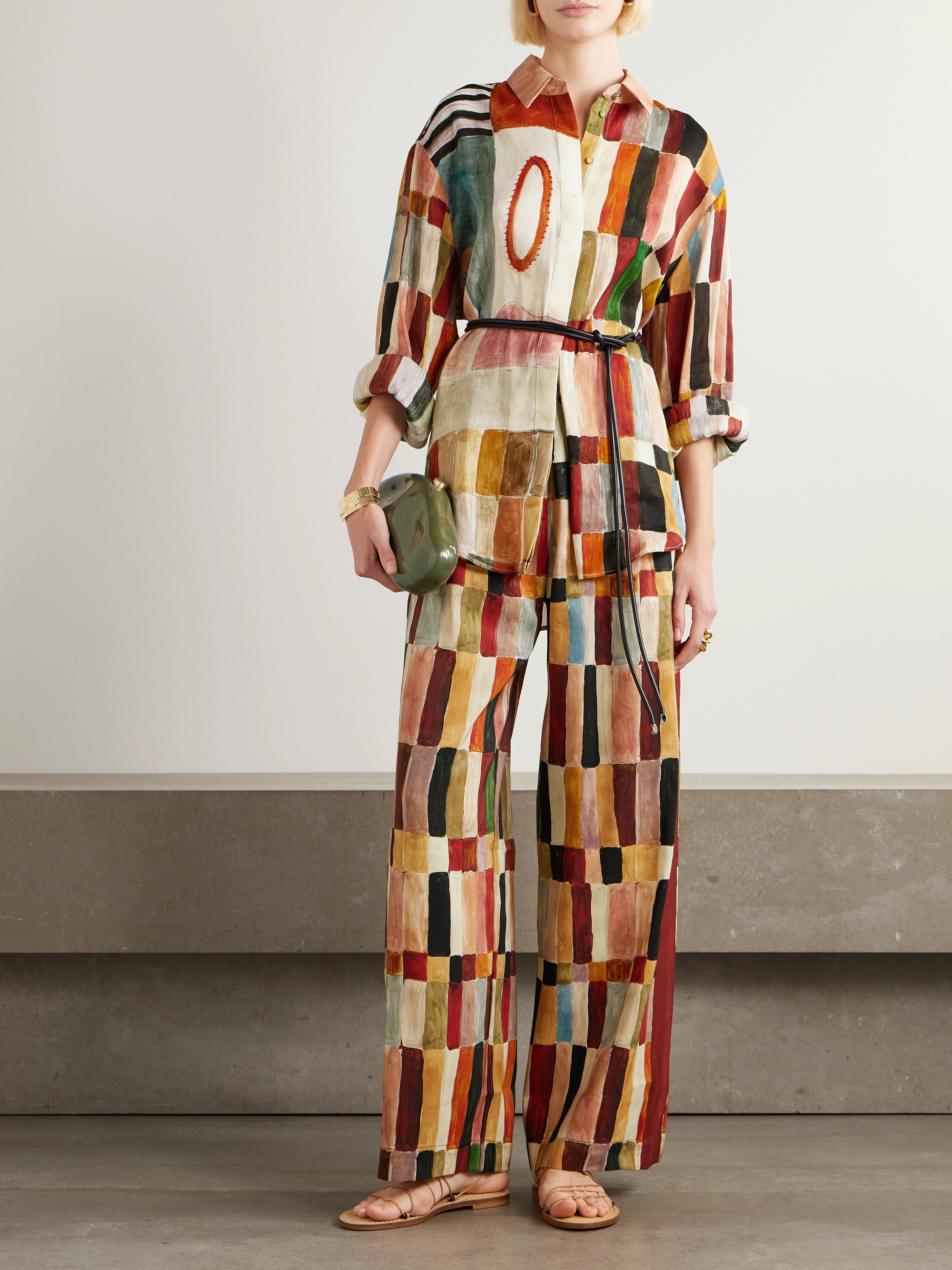 Almais - + LRNCE Majorelle printed linen and silk-blend shirt | Plush