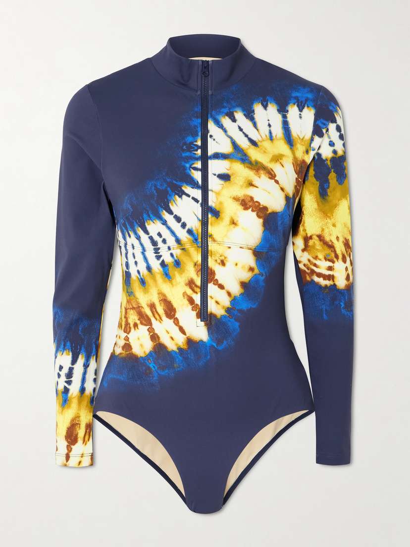ALÉMAIS Martine Tie-dye Half-zip Swimsuit