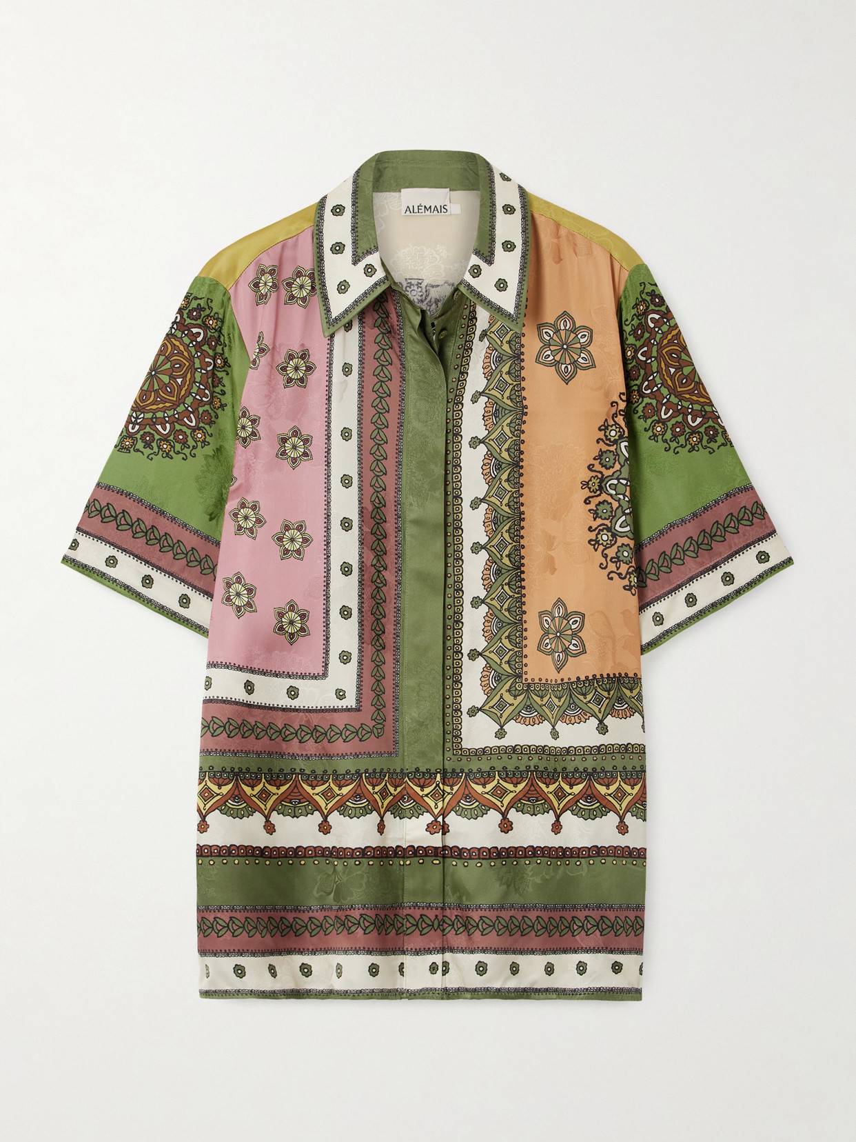 Alemais Contina Multicolor Shirt With Classic Collar And All-over Geometric Print In Viscose Woman