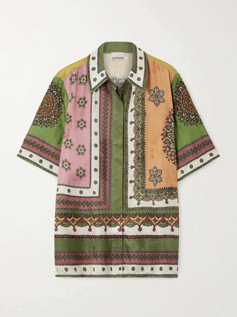 ALÉMAIS Contina Printed Satin-jacquard Shirt