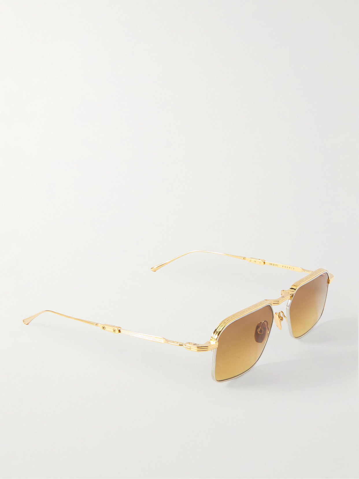 Jacques Marie Mage Koenig Square-frame Gold-tone Sunglasses In Gold