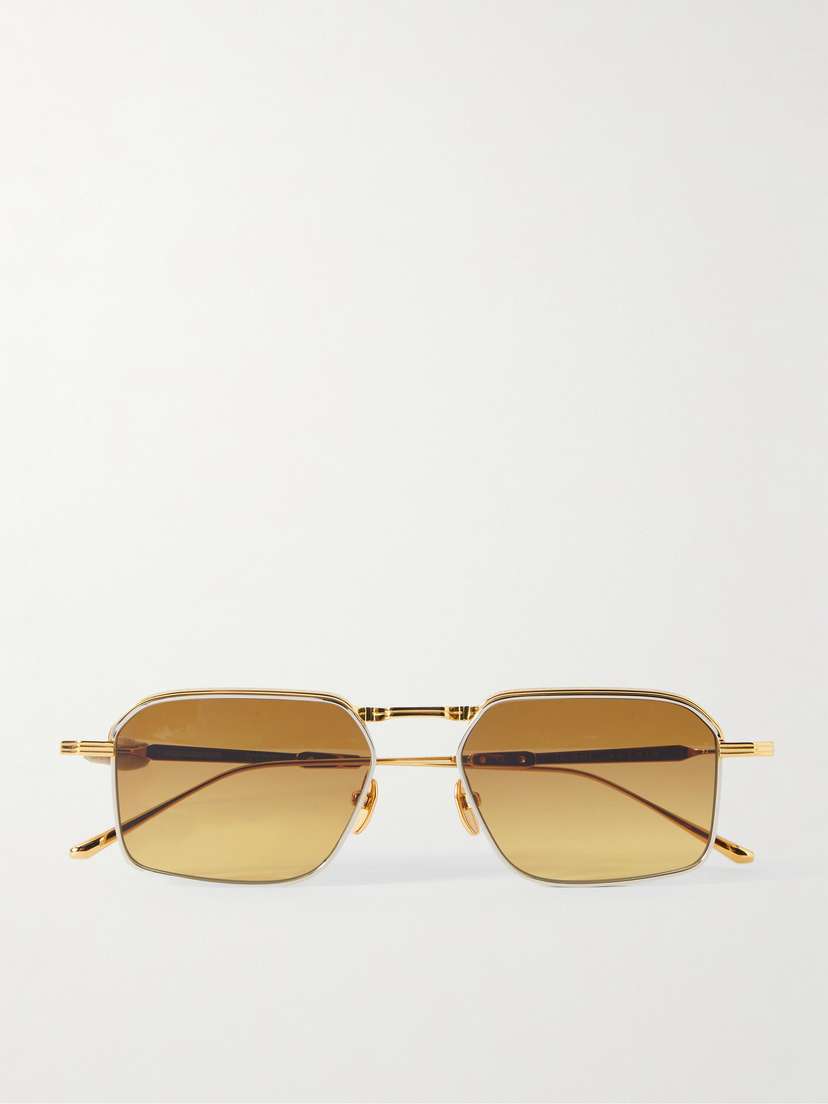 Jacques Marie Mage Koenig Square-frame Gold-tone Sunglasses